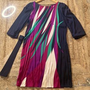 Eli Tahari Mid-Sleeve Midi Dress